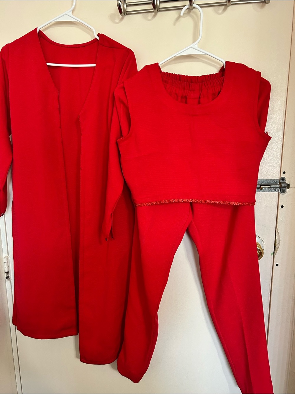 Red Women's Pants & Top Set